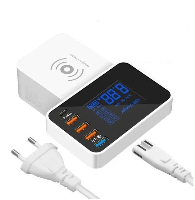 Rocketek EU Plug Quick Charge 3.0 Smart USB Type C USB Charger Station