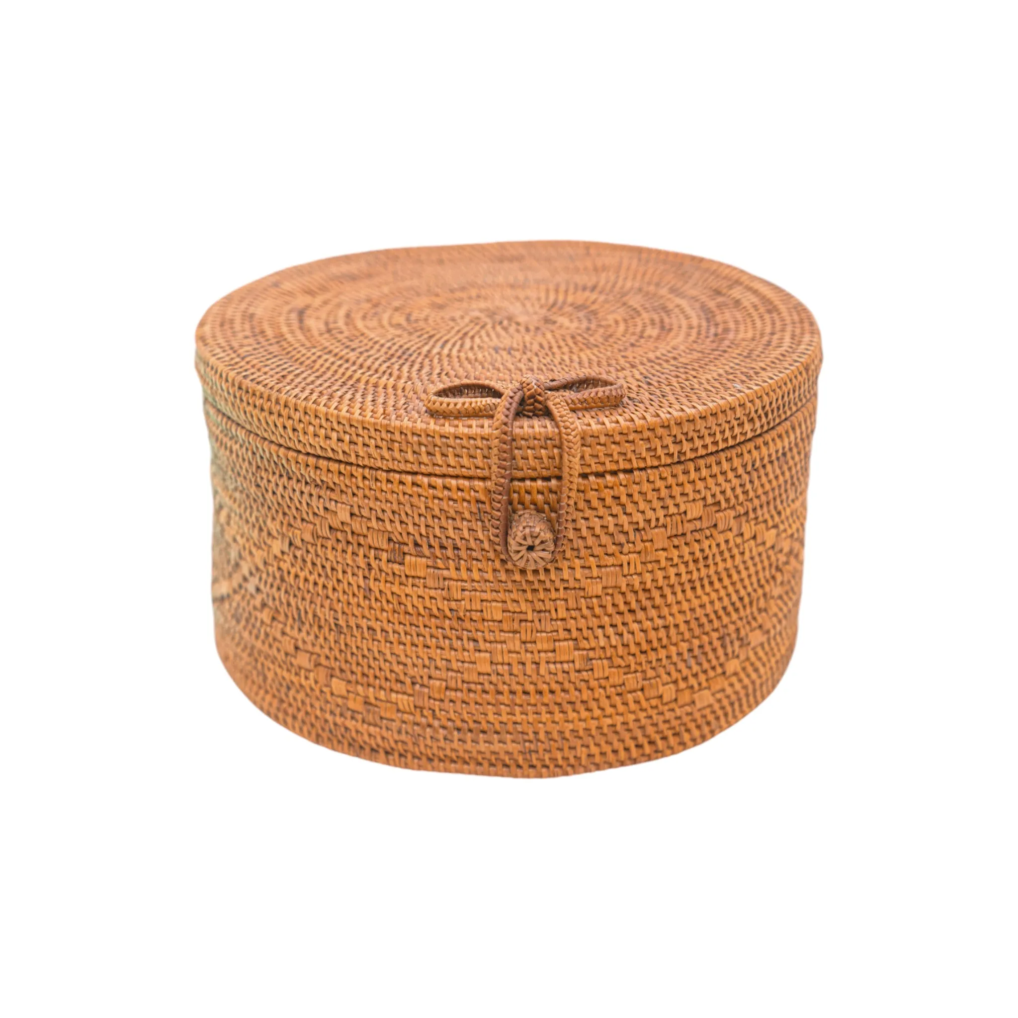 Round Rattan Basket with Lid