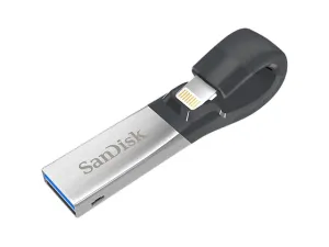 San Disk I Xpand Memoria Usb, 32 Gb, Usb 3.0/Lightning, Negro/Plata
