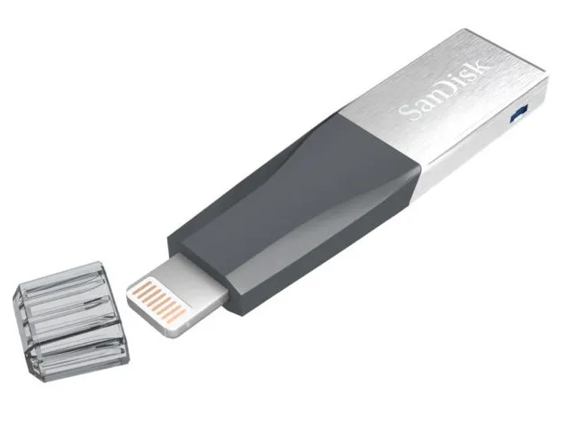 San Disk I Xpand Mini Memoria Usb ,32 Gb, Usb 3.0/Lightning, Gris/Plata