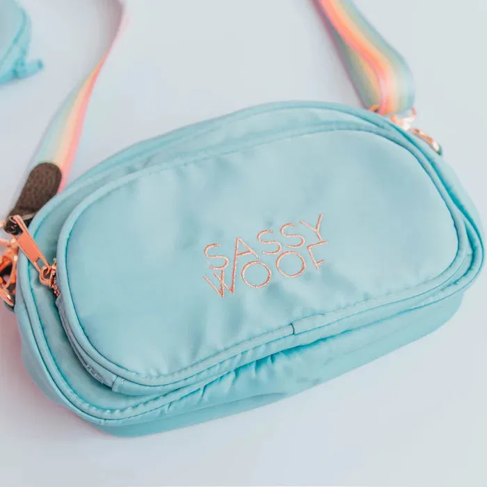 Sassy Woof Walk & Woof Crossbody Bag with Strap