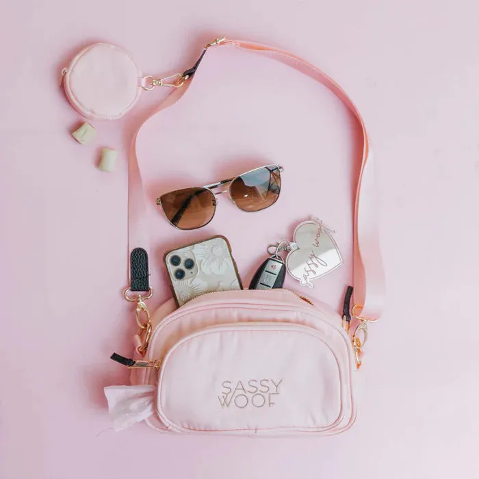 Sassy Woof Walk & Woof Crossbody Bag with Strap