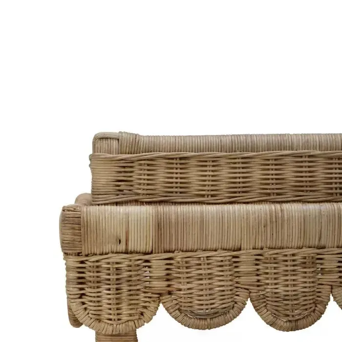 Scallop Rattan Side Tablew/ Tray in Natural In Store