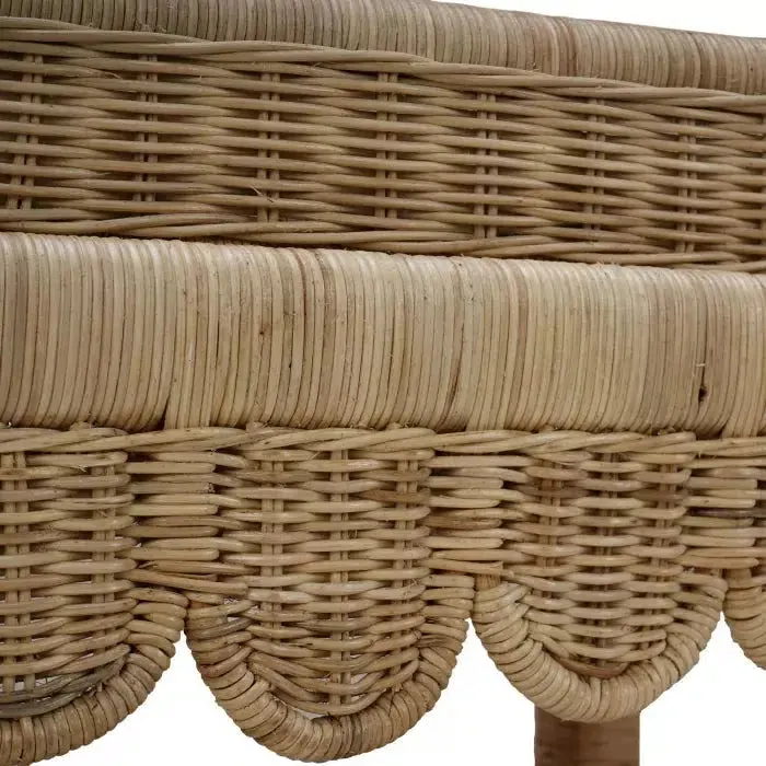Scallop Rattan Side Tablew/ Tray in Natural In Store