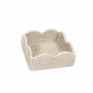 Scalloped Rattan Luncheon Napkin Holder