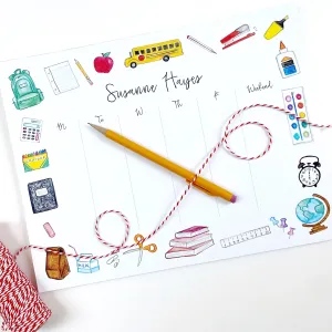 School Days Weekly Personalized Notepad