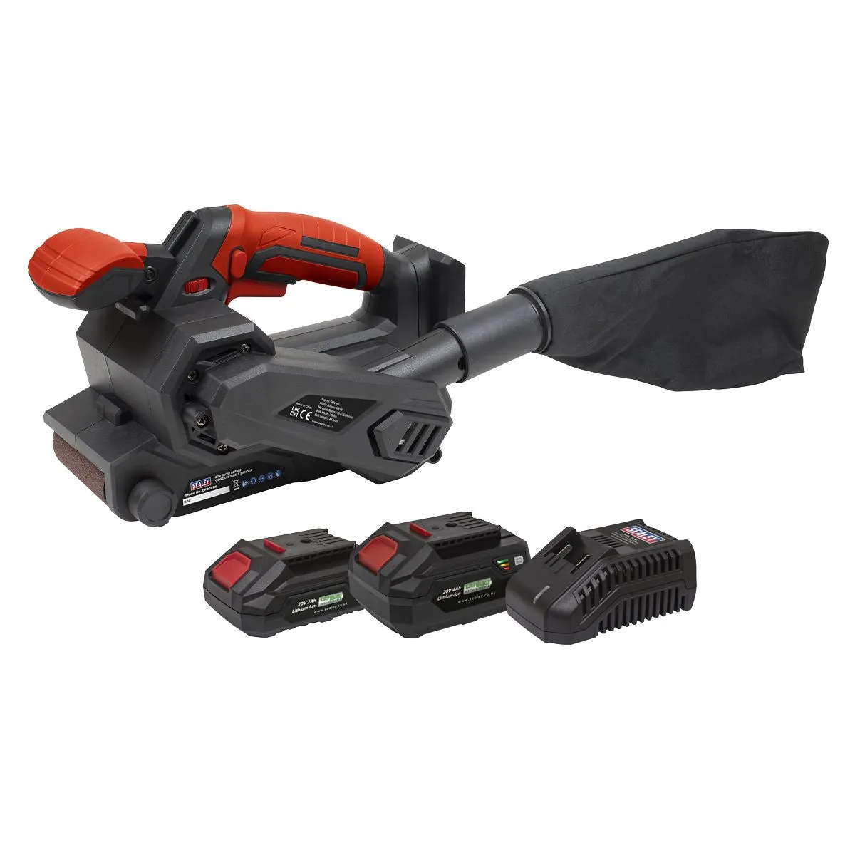 Sealey 20V SV20 Series Cordless Belt Sander Kit - 2 Batteries