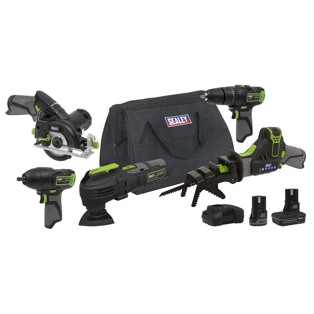 Sealey 5 x 10.8V SV10.8 Series Cordless Combo Kit - 2 Batteries