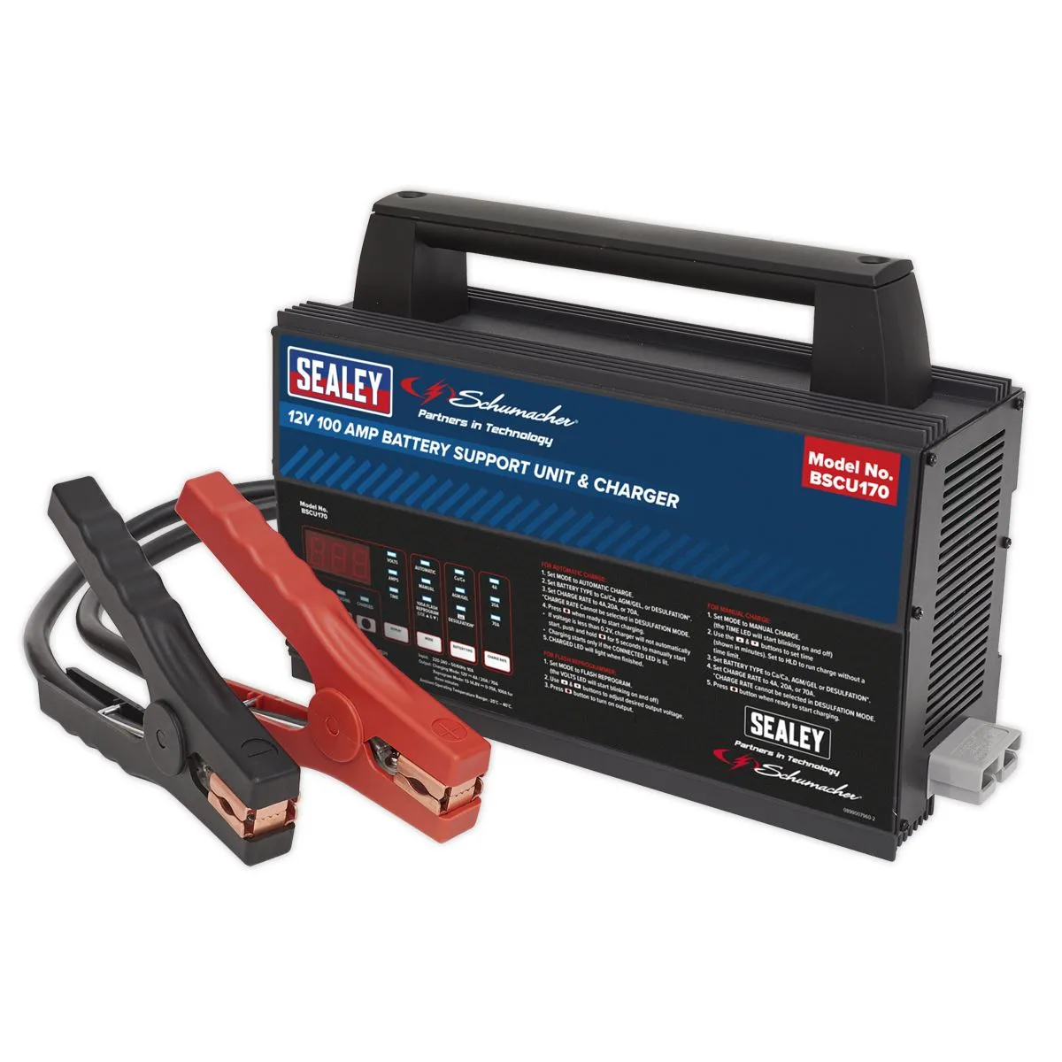 Sealey Battery Support Unit & Charger - 12V 100A