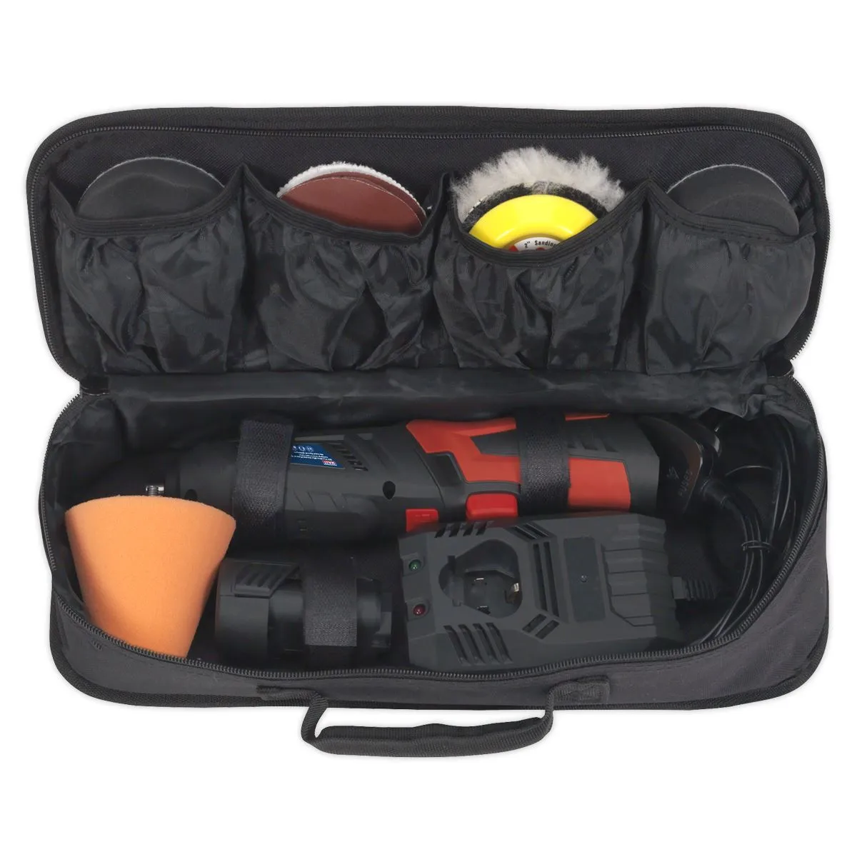 Sealey Cordless Mini Sander Polisher Kit 75mm 12V Lithium-ion