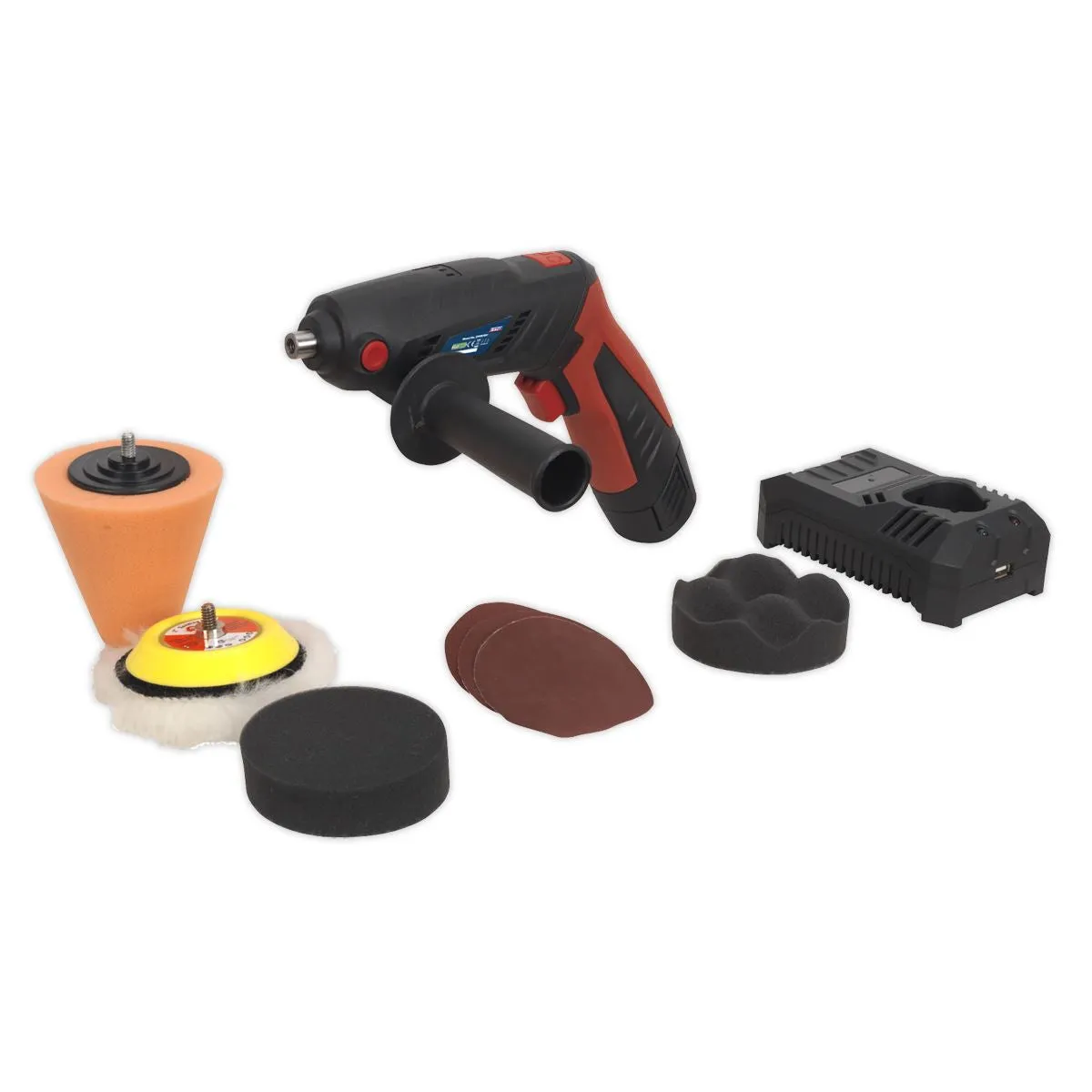 Sealey Cordless Mini Sander Polisher Kit 75mm 12V Lithium-ion