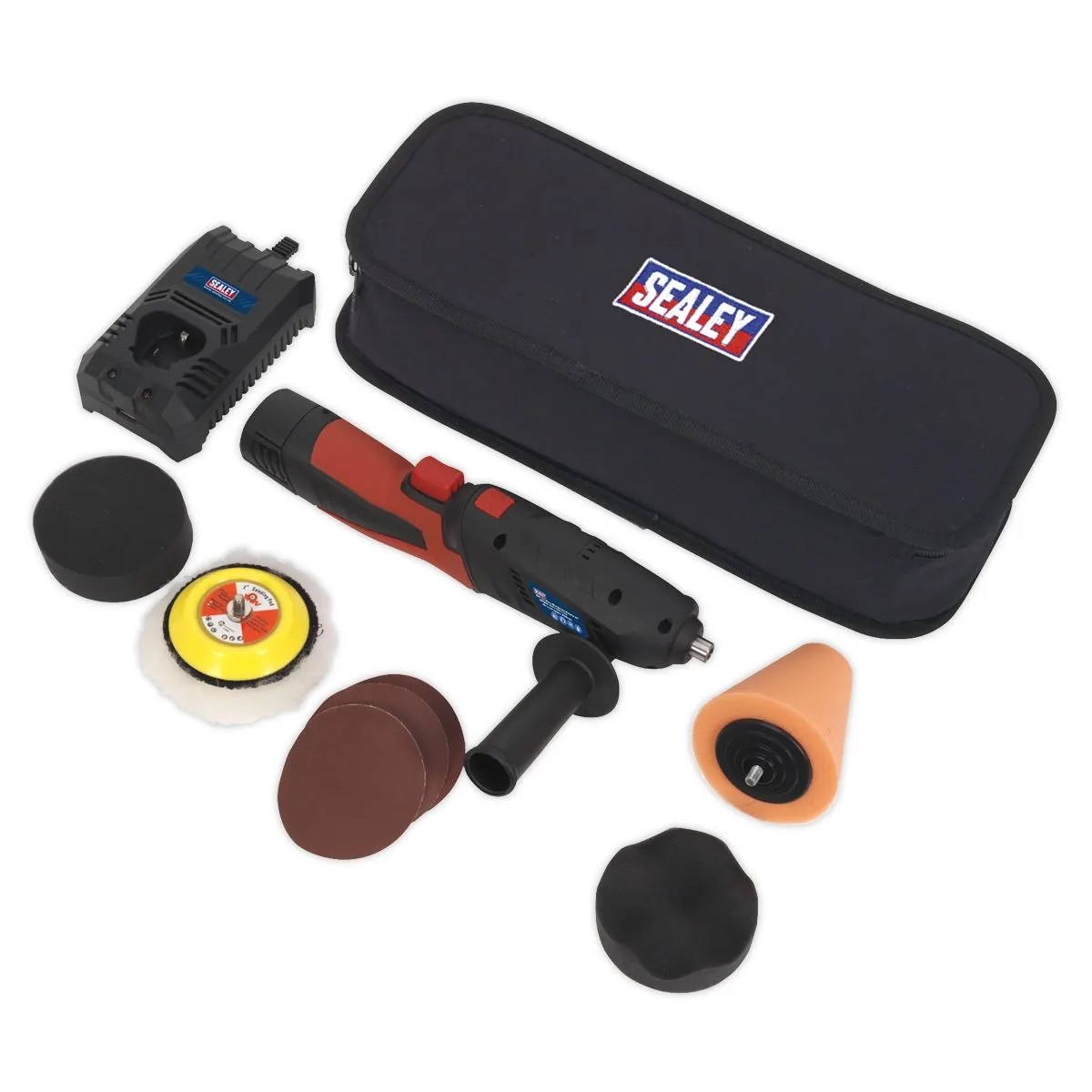 Sealey Cordless Mini Sander Polisher Kit 75mm 12V Lithium-ion