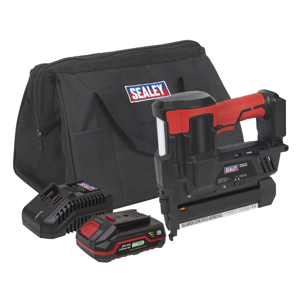 Sealey Cordless Nail/Staple Gun 18G 20V 2Ah SV20 Series Lithium-ion
