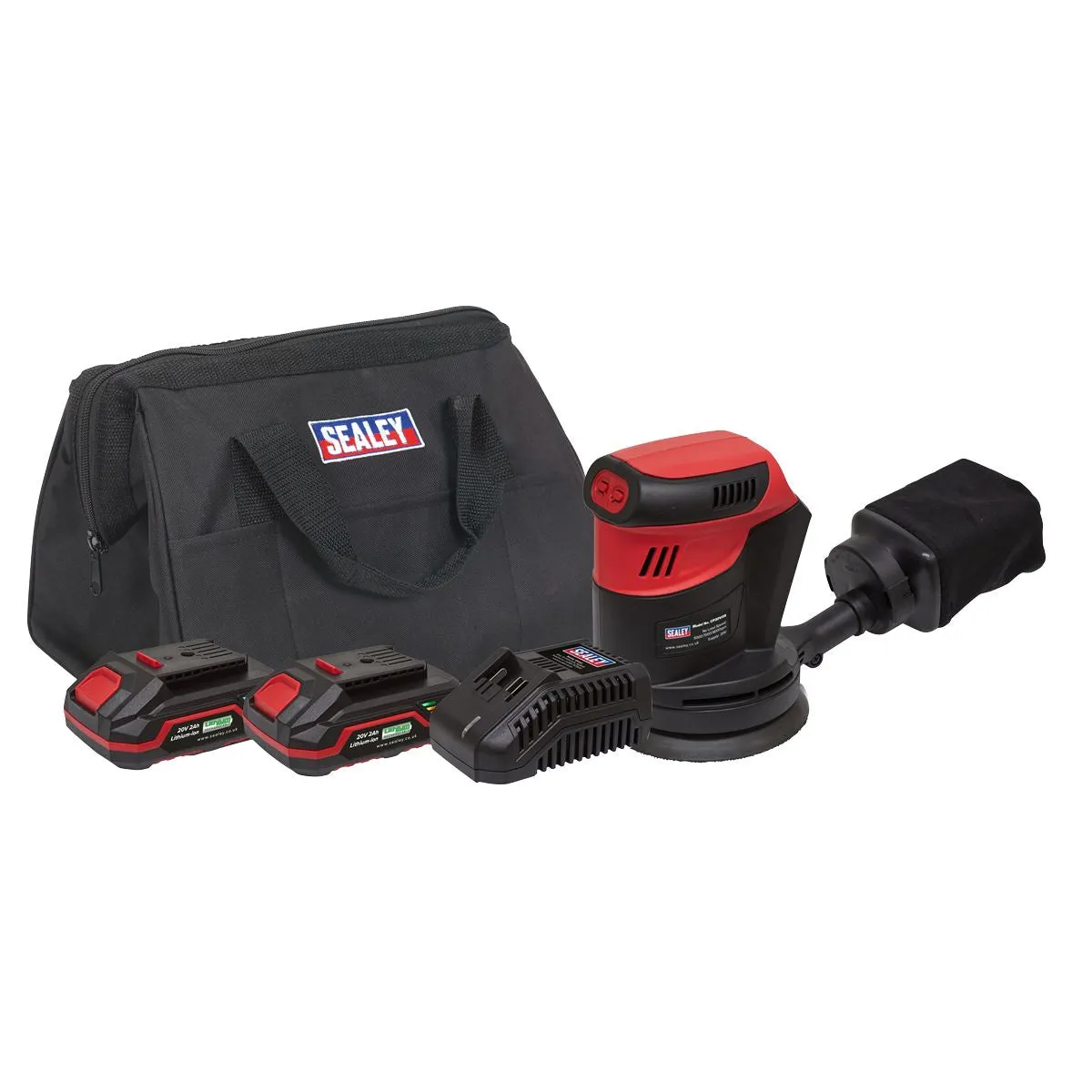Sealey Cordless Orbital Palm Sander Kit Ø125mm 20V SV20 Series - 2 Batteries
