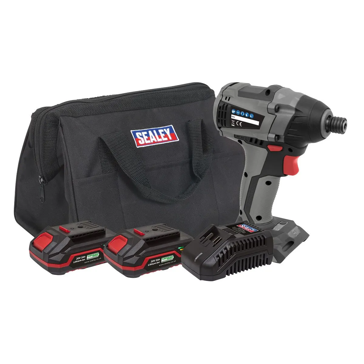 Sealey Premier Brushless Impact Driver Kit 1/4"Hex 20V SV20 Series - 2 Batteries