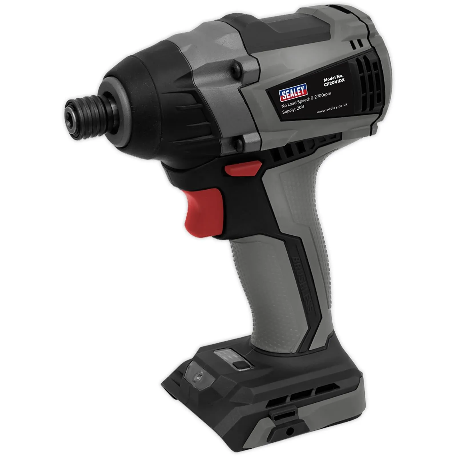 Sealey Premier Brushless Impact Driver Kit 1/4"Hex 20V SV20 Series - 2 Batteries