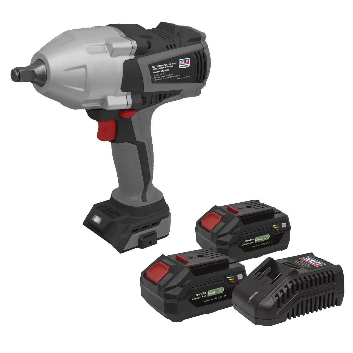 Sealey Premier Cordless Impact Wrench Kit 20V SV20 Series - 2 Batteries