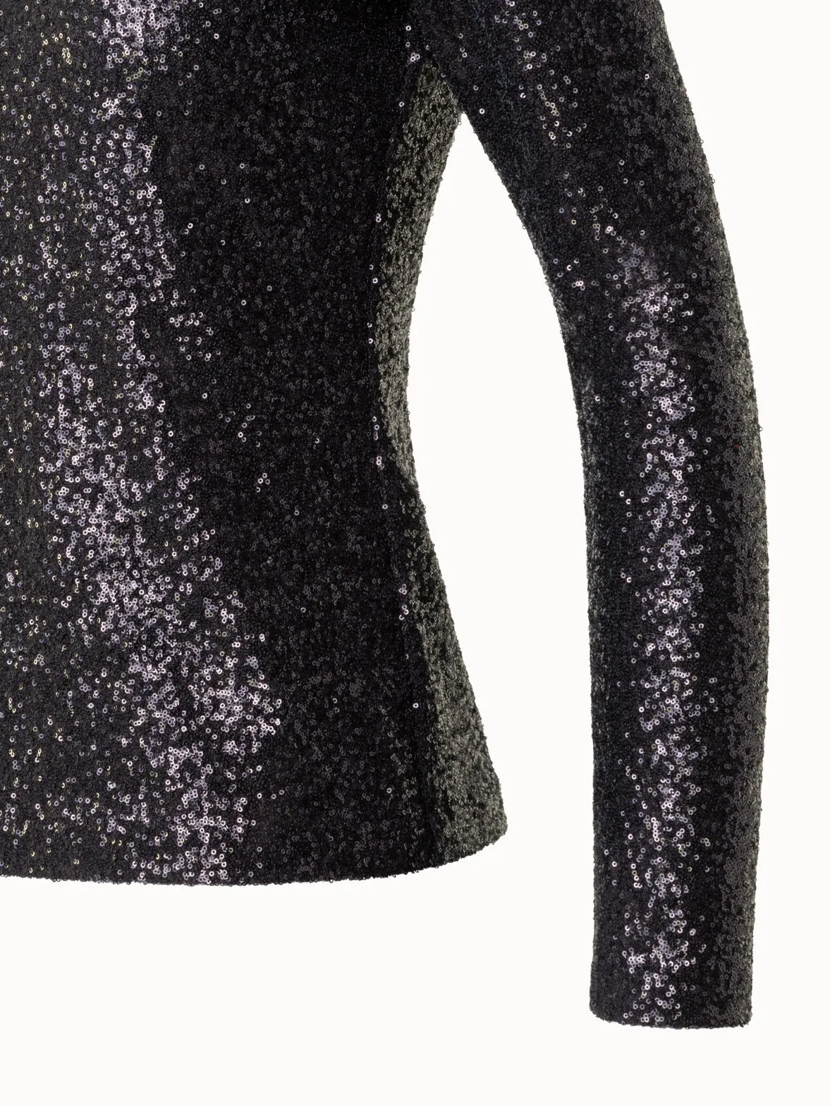 Sequins Jersey Round Neck Top