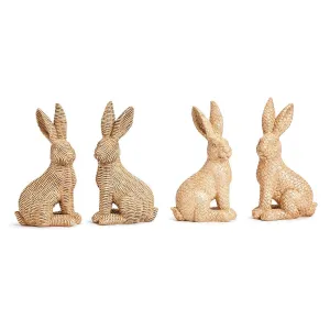 Set of 2 Rattan Weave Easter Bunnies - Assorted Patterns