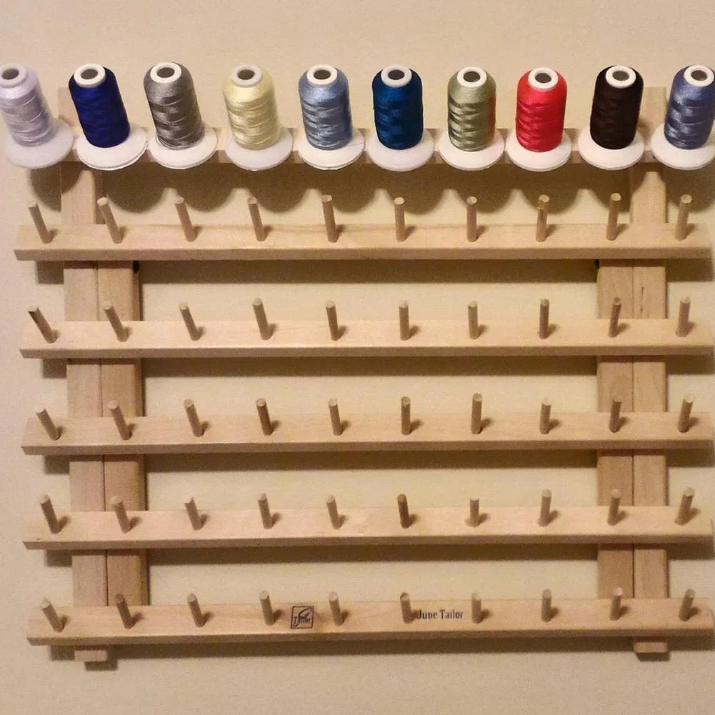 Sewing Tool Thread Rack Wooden Organizer Foldable Wood Thread Stand Rack Holds Organizer Wall Mount Sewing Storage Holder