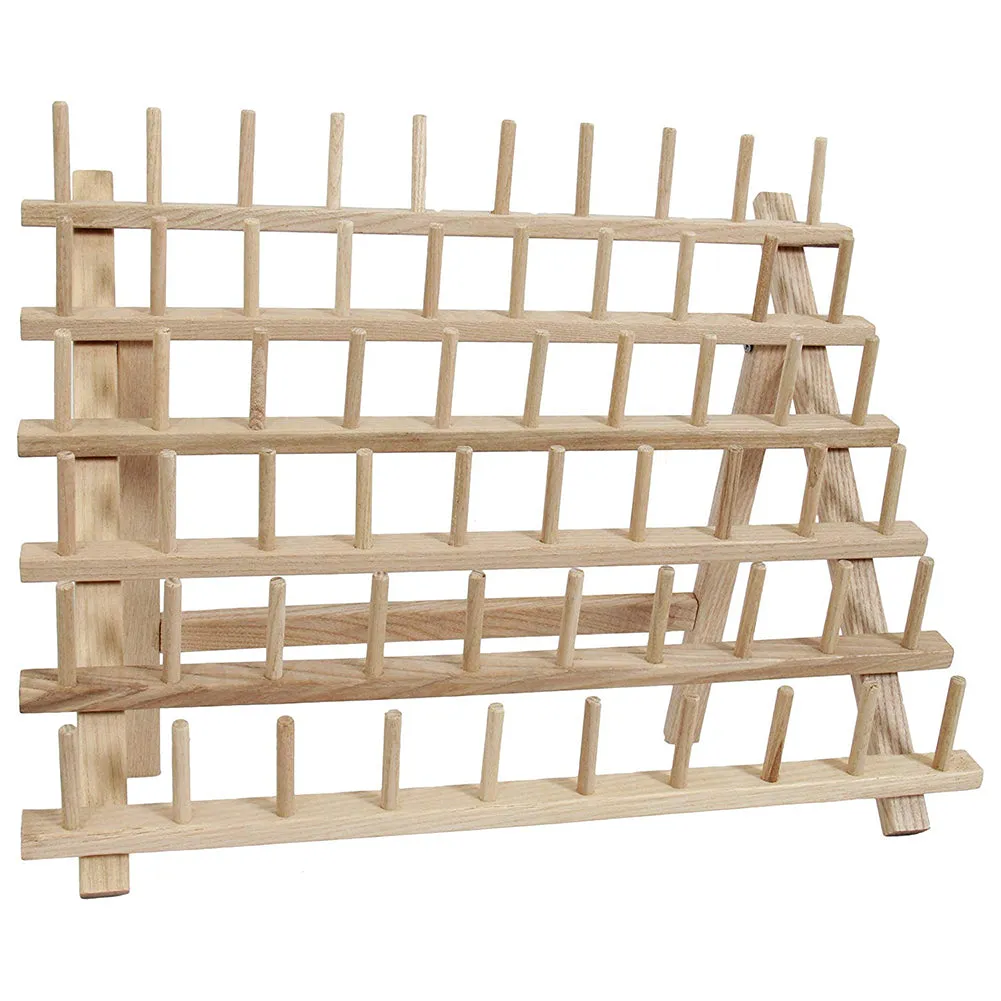 Sewing Tool Thread Rack Wooden Organizer Foldable Wood Thread Stand Rack Holds Organizer Wall Mount Sewing Storage Holder