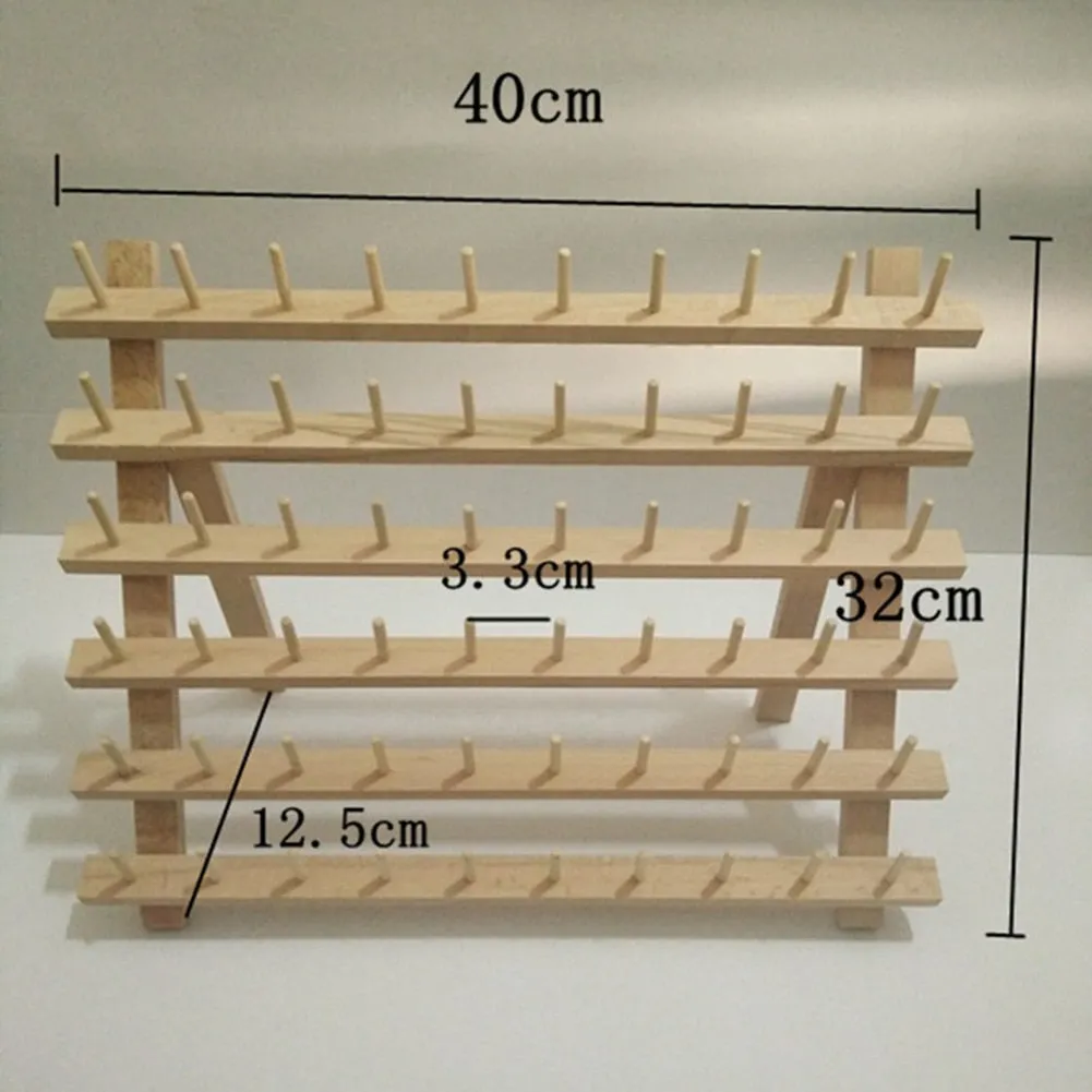 Sewing Tool Thread Rack Wooden Organizer Foldable Wood Thread Stand Rack Holds Organizer Wall Mount Sewing Storage Holder