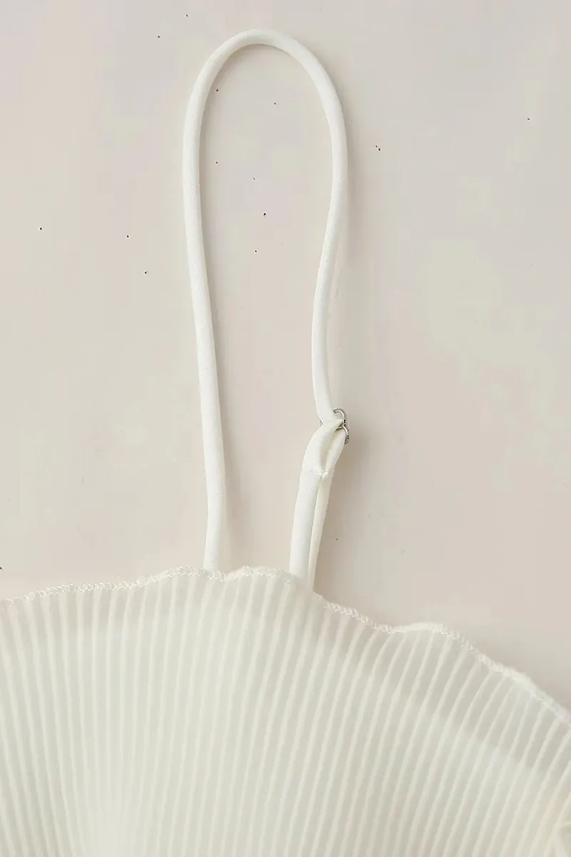 Sexy Patchwork Ruffle V Neck Sling Dresses