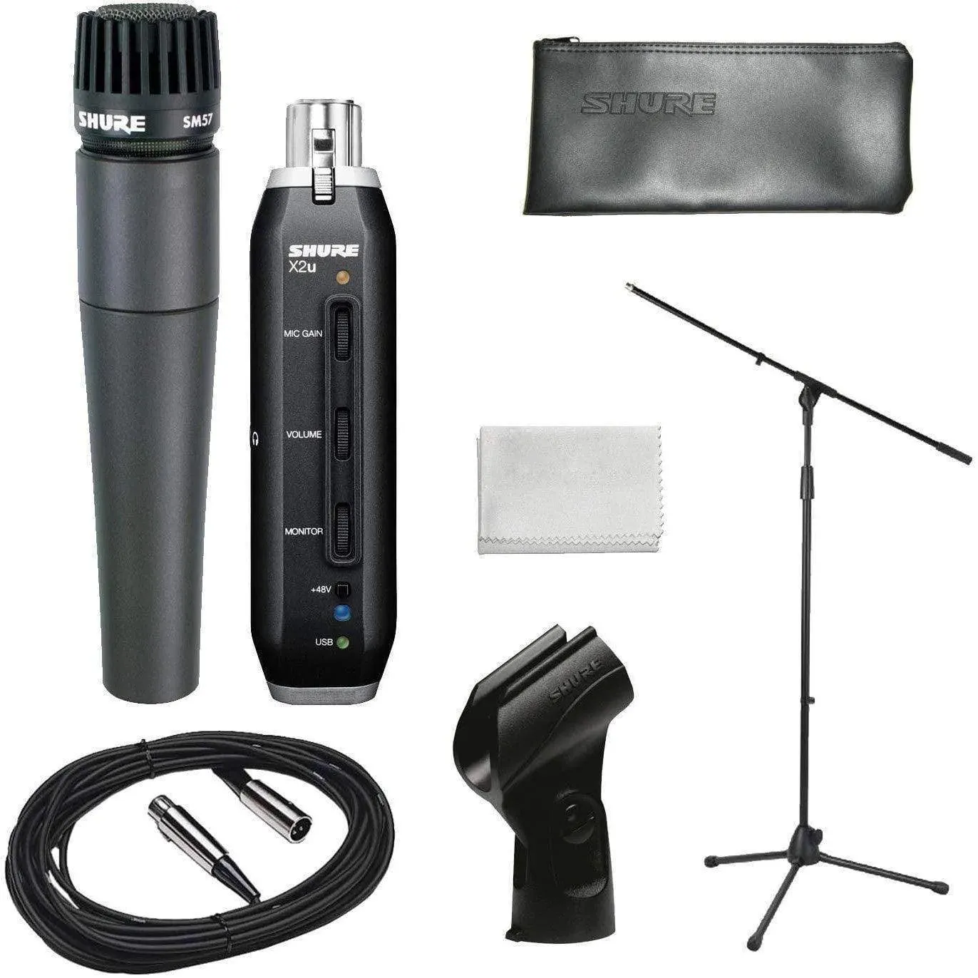 Shure SM57-X2U Cardioid Dynamic Microphone  X2u USB Digital Bundle