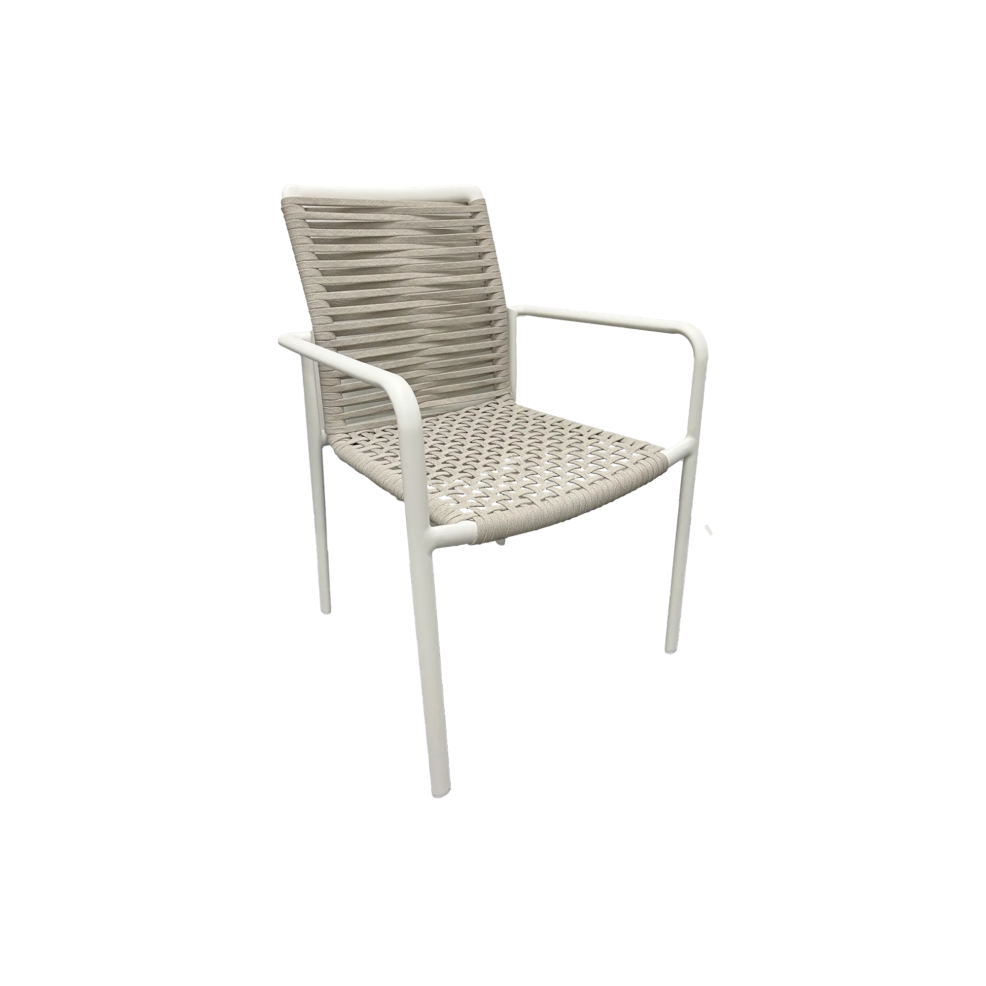 Sicily Outdoor Dining Chair With Sling Rope - Beige