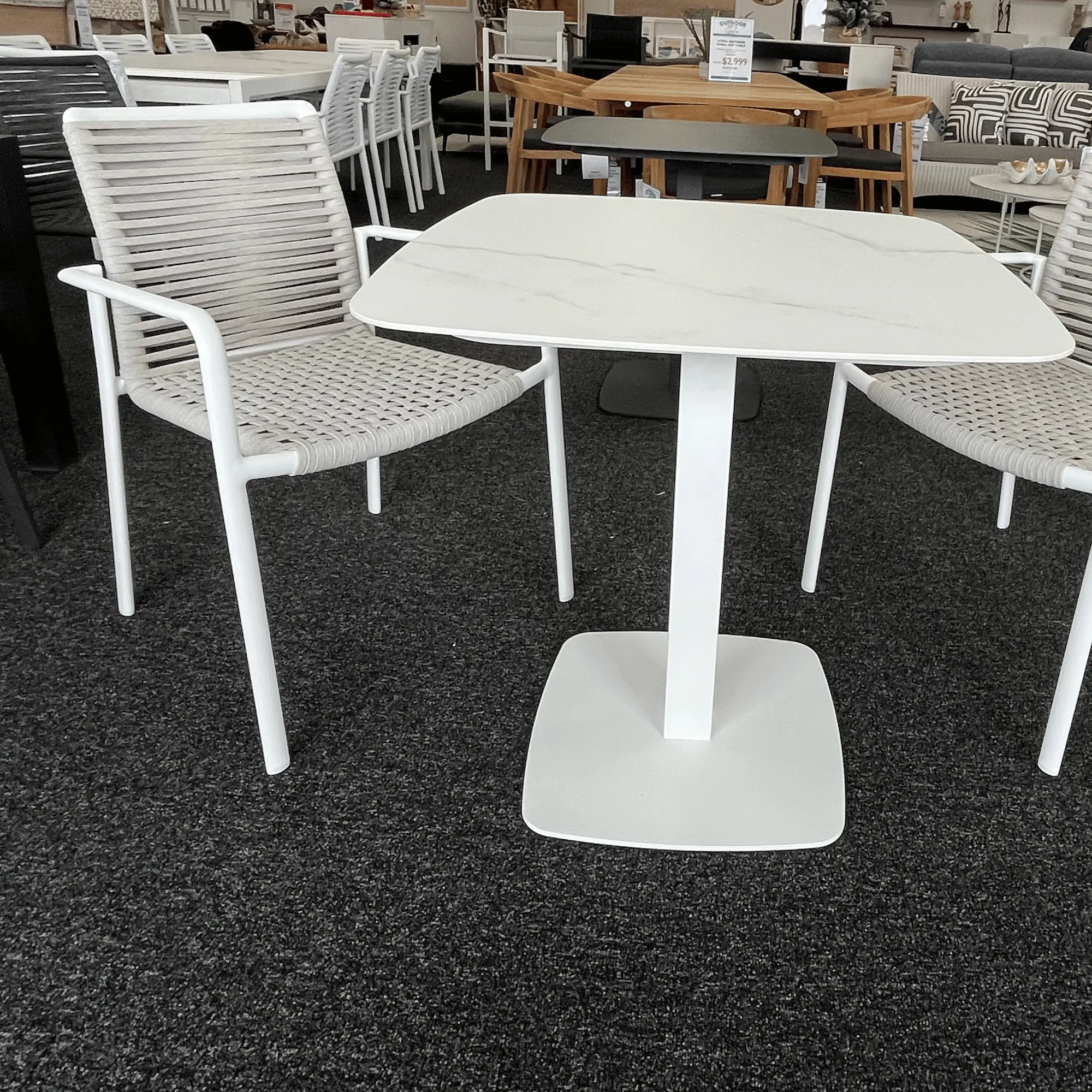 Sicily Outdoor Dining Chair With Sling Rope - Beige