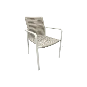 Sicily Outdoor Dining Chair With Sling Rope - Beige