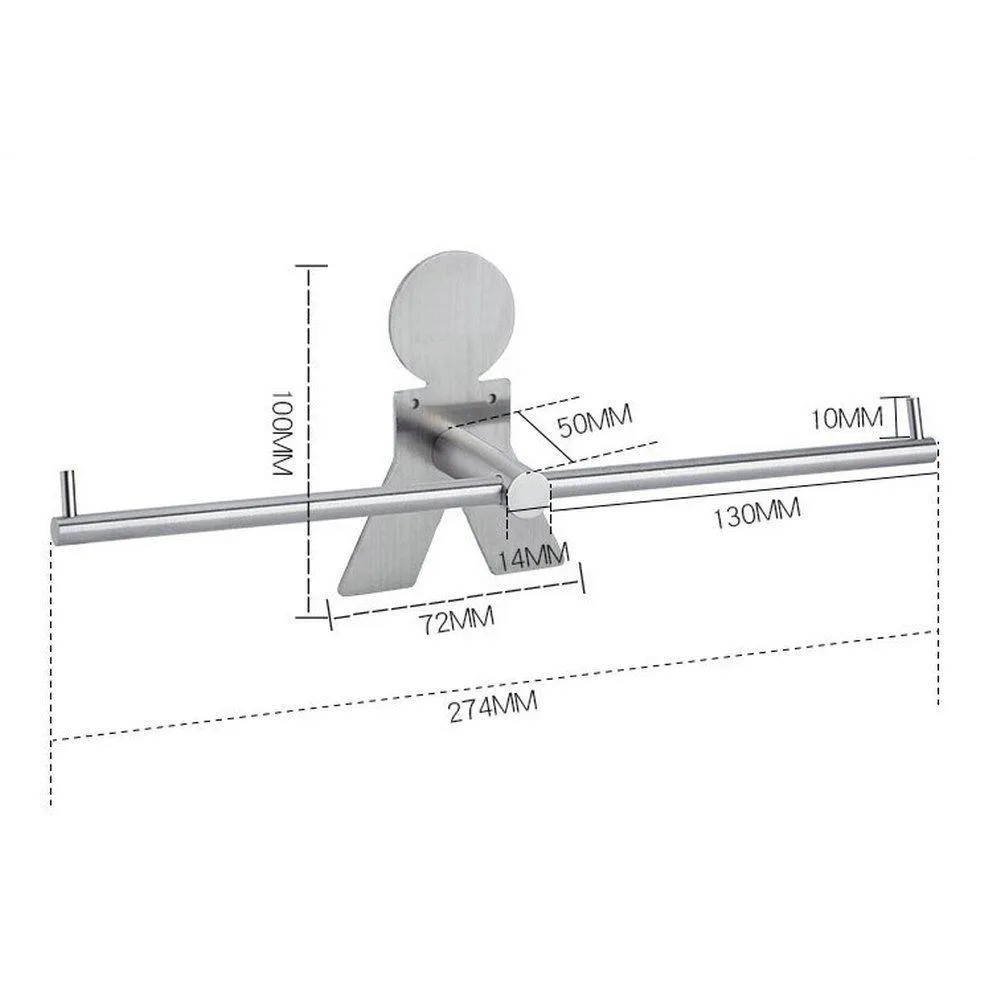 simpletome Clothes Hanger Storage Rack Organizer Wall Mount Adhesive OR Drilling Installation