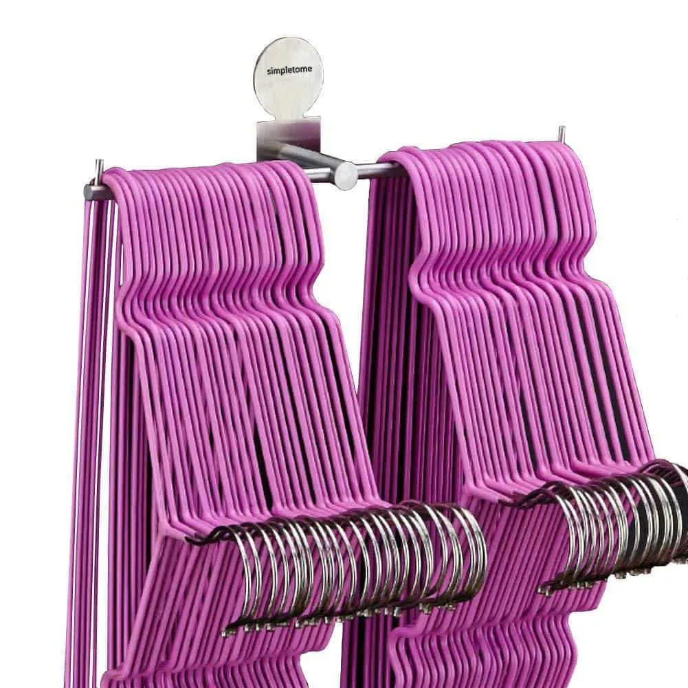 simpletome Clothes Hanger Storage Rack Organizer Wall Mount Adhesive OR Drilling Installation