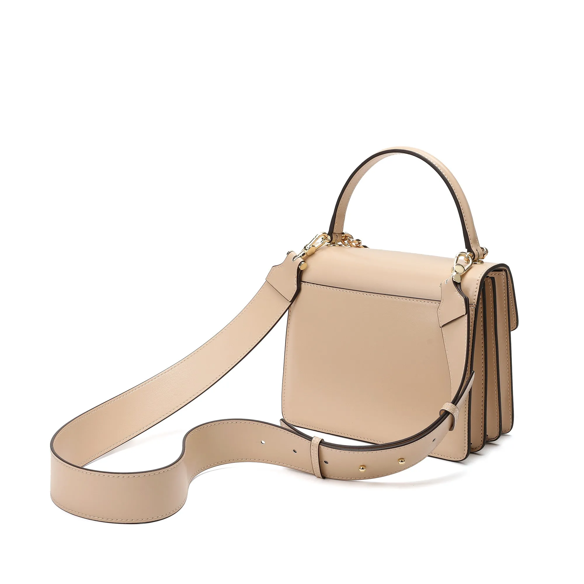 Smooth Leather Top-Handle Crossbody