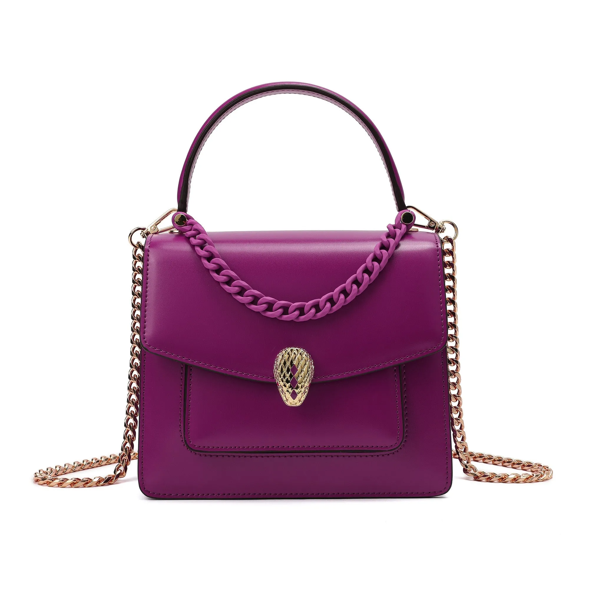 Smooth Leather Top-Handle Crossbody
