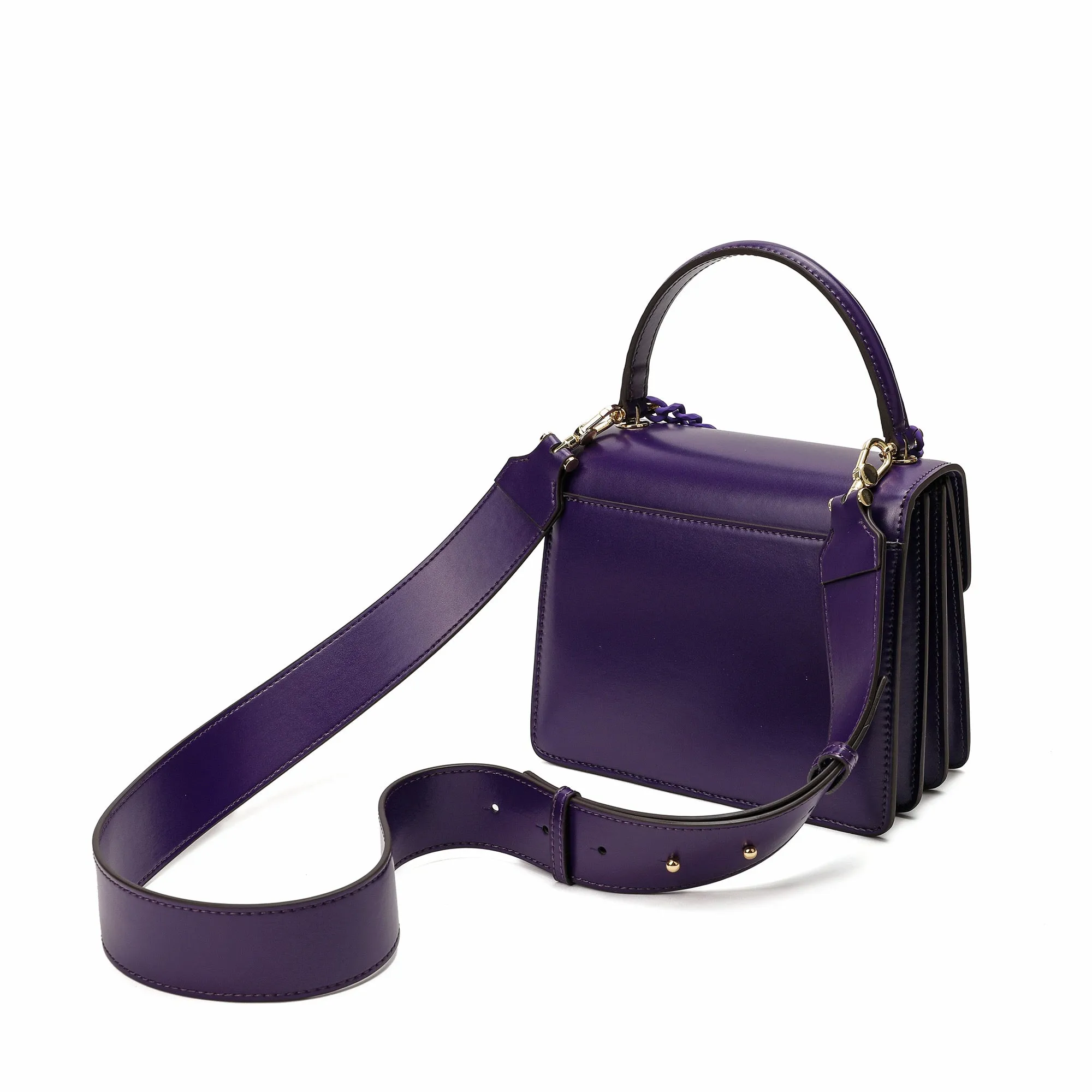 Smooth Leather Top-Handle Crossbody