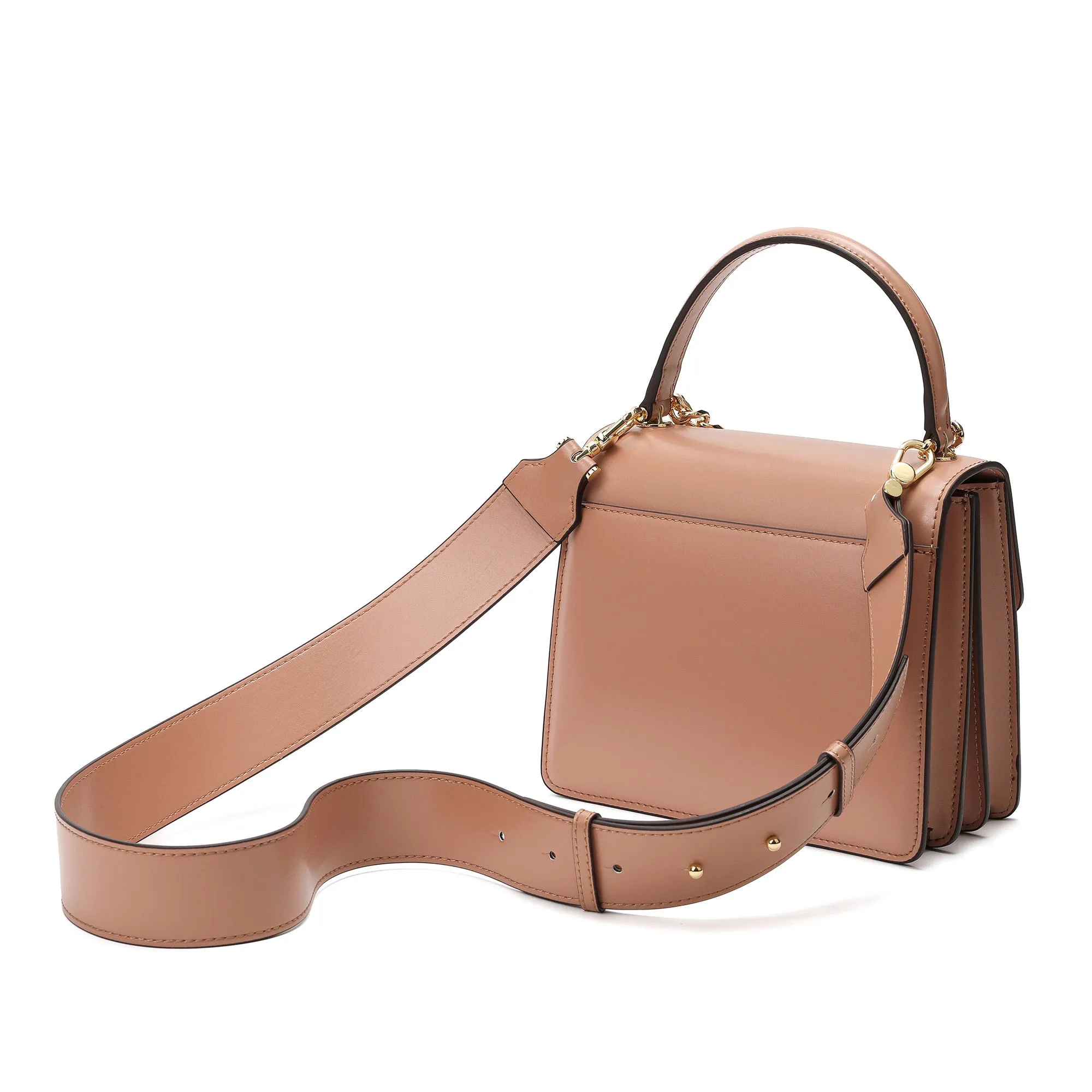 Smooth Leather Top-Handle Crossbody