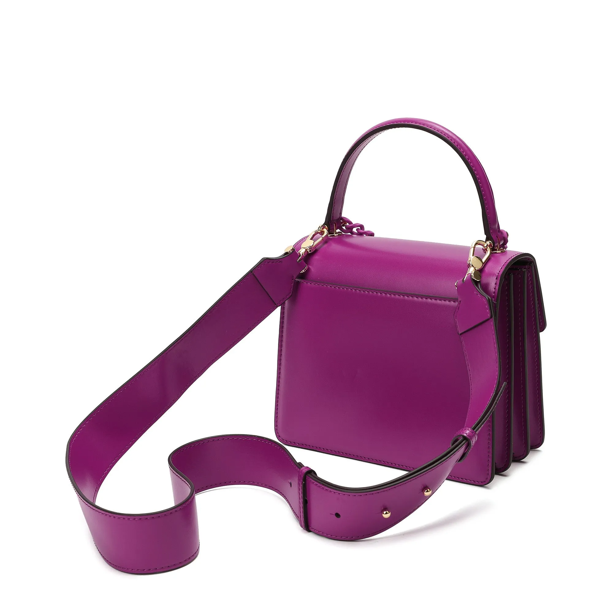 Smooth Leather Top-Handle Crossbody