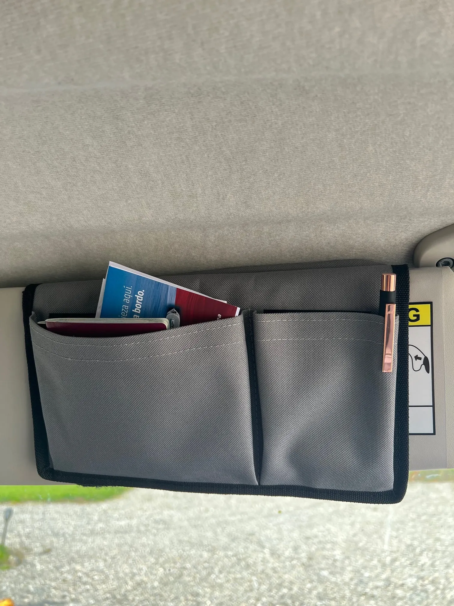 Sonnenblende Tasche / Organizer in Schwarz oder Grau