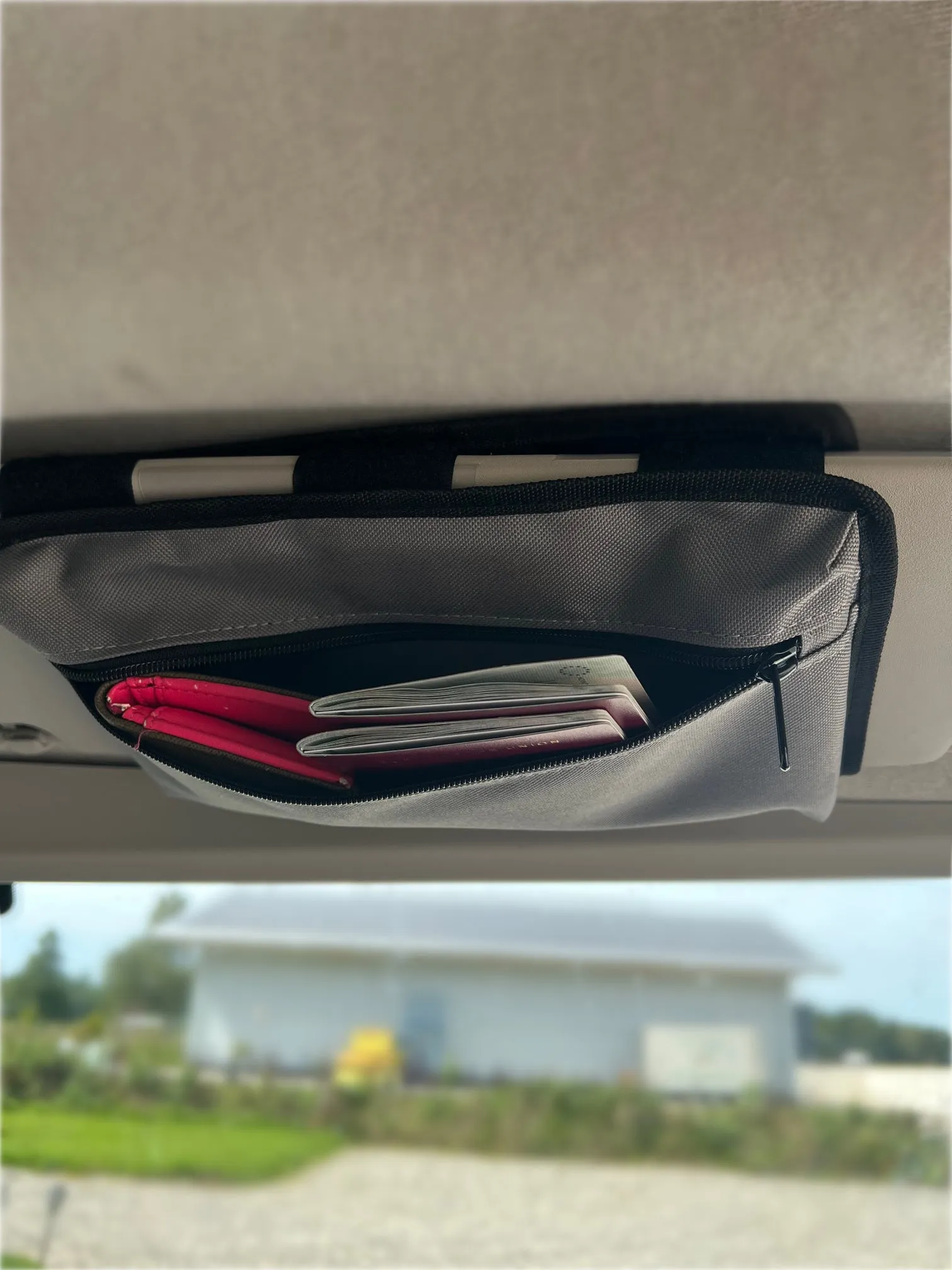 Sonnenblende Tasche / Organizer in Schwarz oder Grau