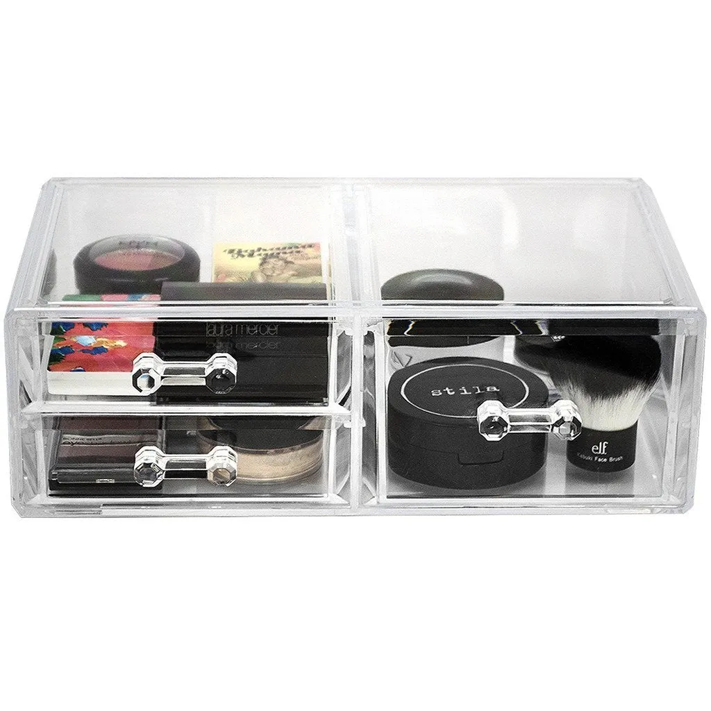 Sorbus Acrylic Cosmetics Makeup and Jewelry Storage Case Display Sets -Interlocking Drawers to Create Your Own Specially Designed Makeup Counter -Stackable and Interchangeable