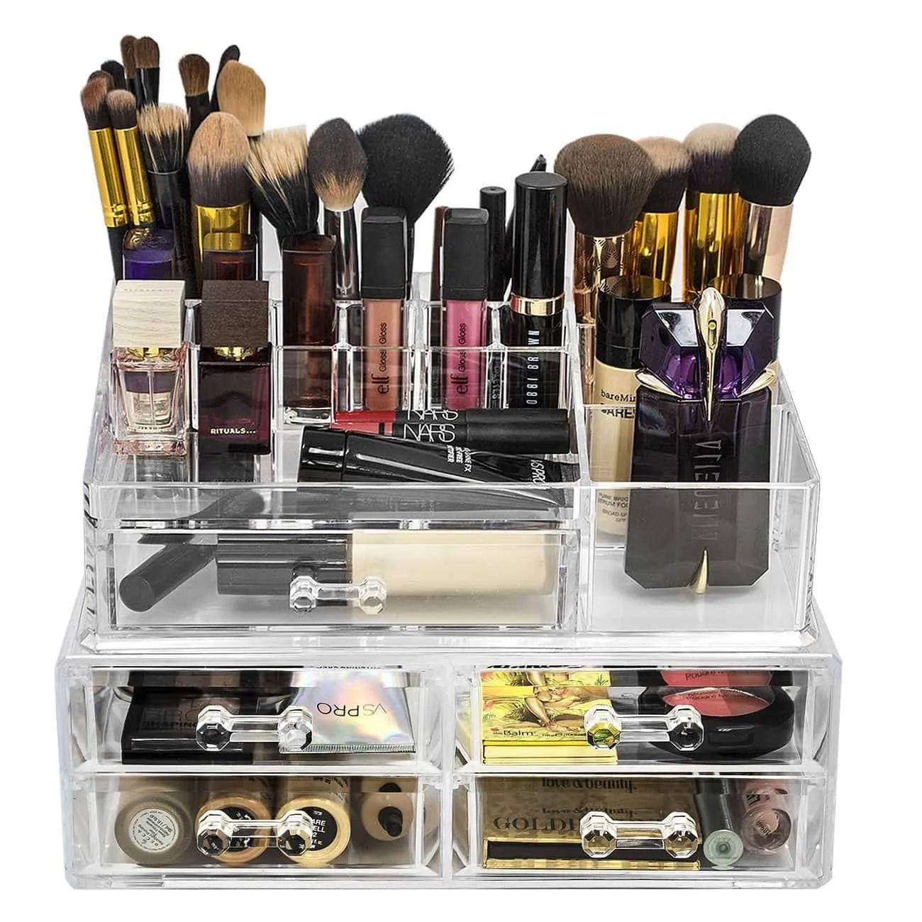 Sorbus Acrylic Cosmetics Makeup and Jewelry Storage Case Display Sets -Interlocking Drawers to Create Your Own Specially Designed Makeup Counter -Stackable and Interchangeable