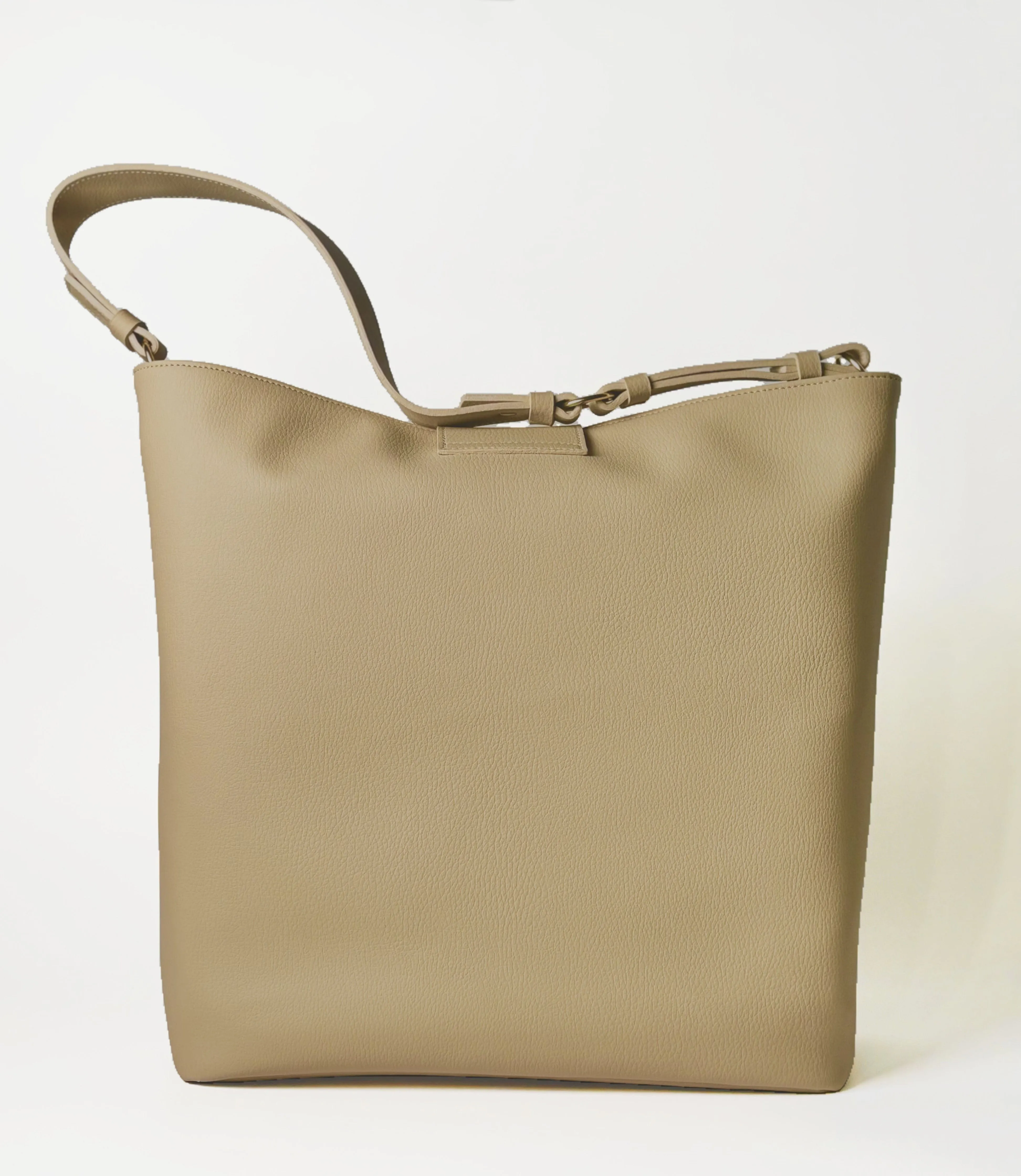 Stella Apple Leather Tote Bag | Beige