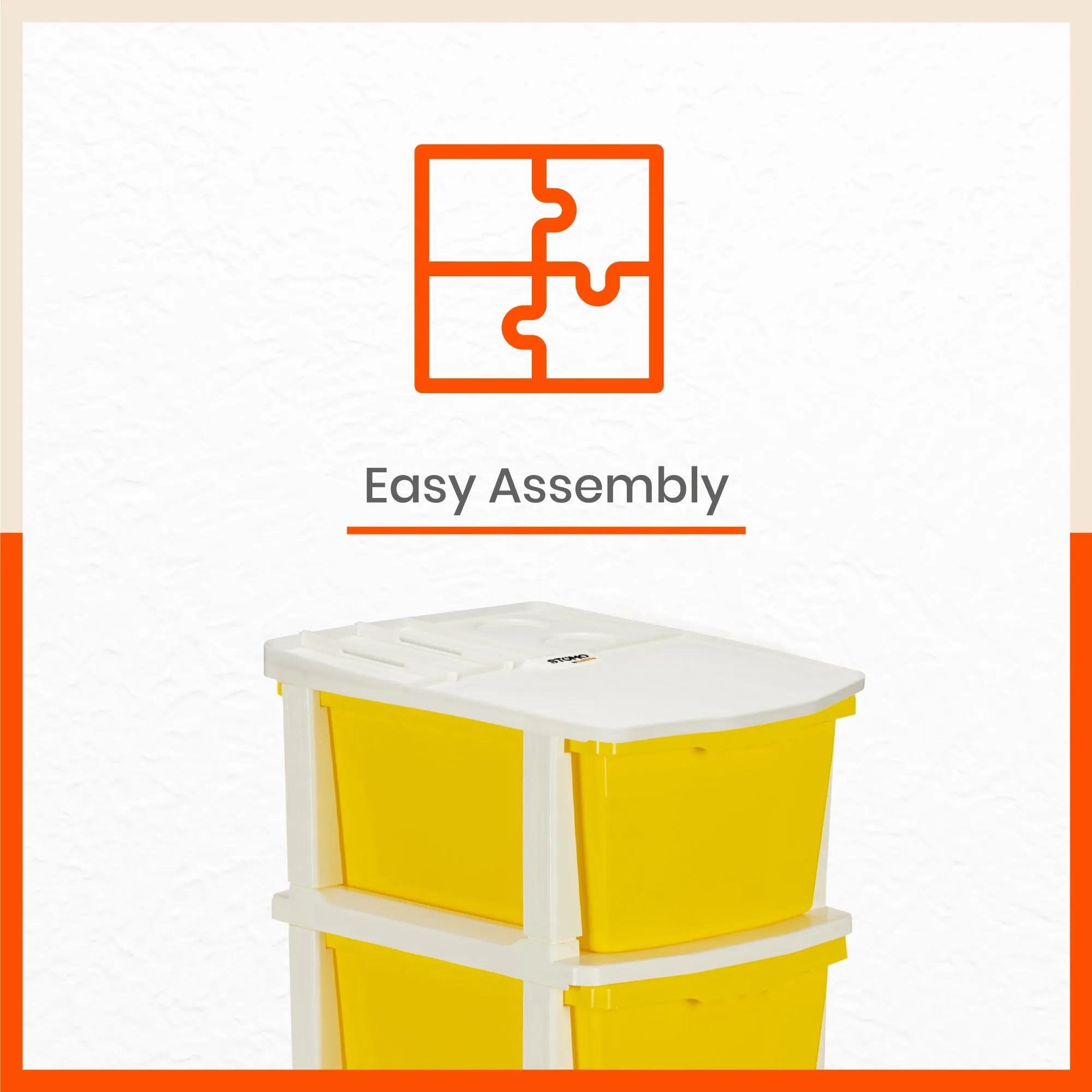 Stomo 5 Drawer Multi-Purpose Storage Organizer for Home and Office (Yellow)