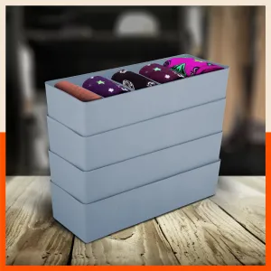 Stomo Dori Multi-Purpose Stackable Drawer Organizer For Home | Ash - Set of 4