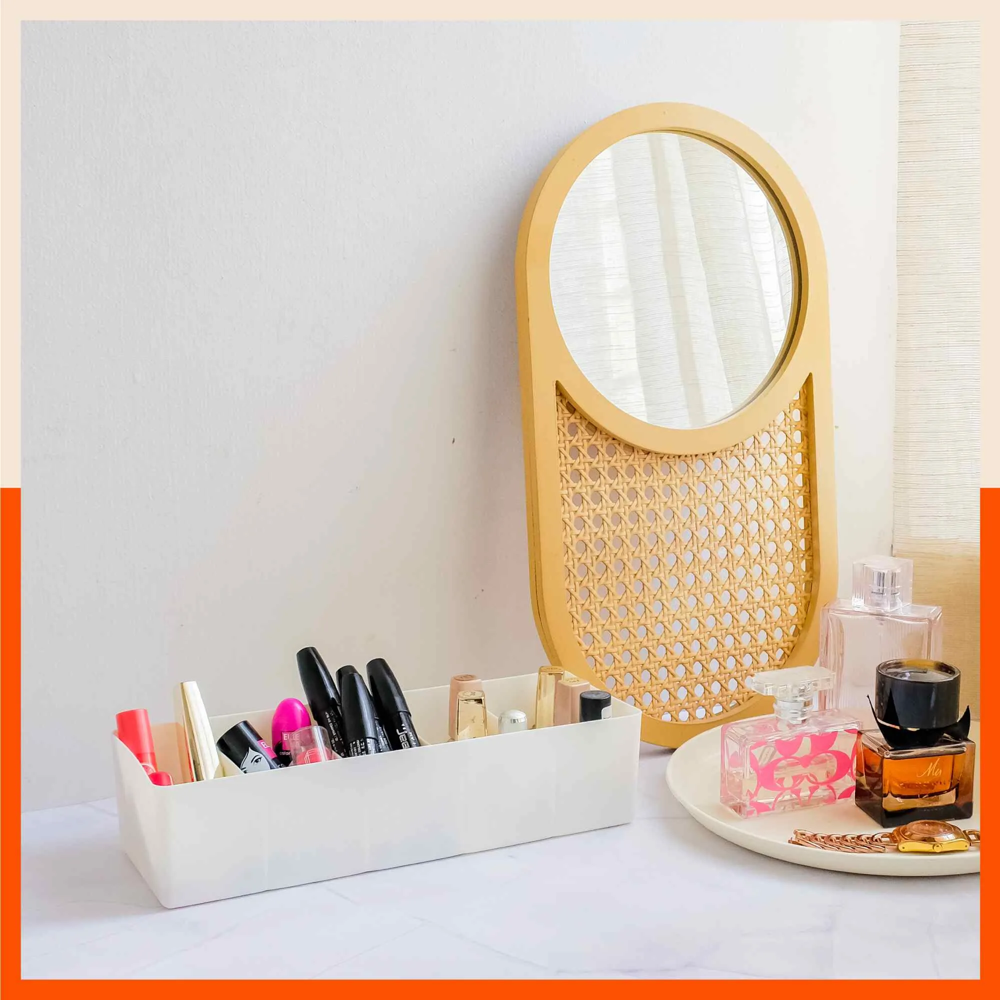 Stomo Dori Multi-Purpose Stackable Drawer Organizer For Home | Peach - Set of 3