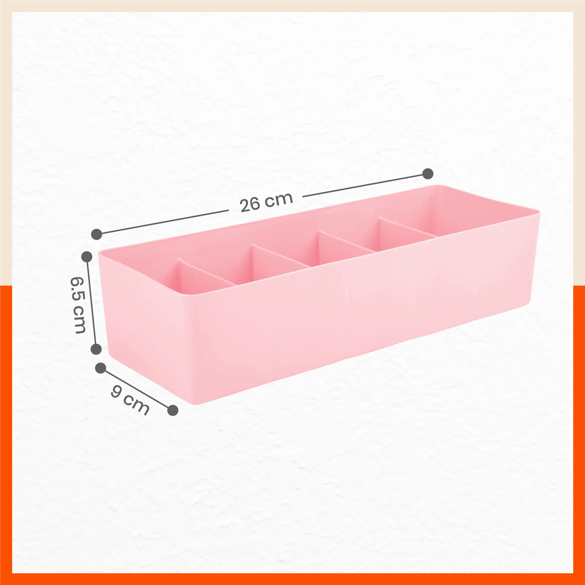 Stomo Dori Multi-Purpose Stackable Drawer Organizer For Home | Peach - Set of 3