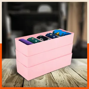 Stomo Dori Multi-Purpose Stackable Drawer Organizer For Home | Peach - Set of 3