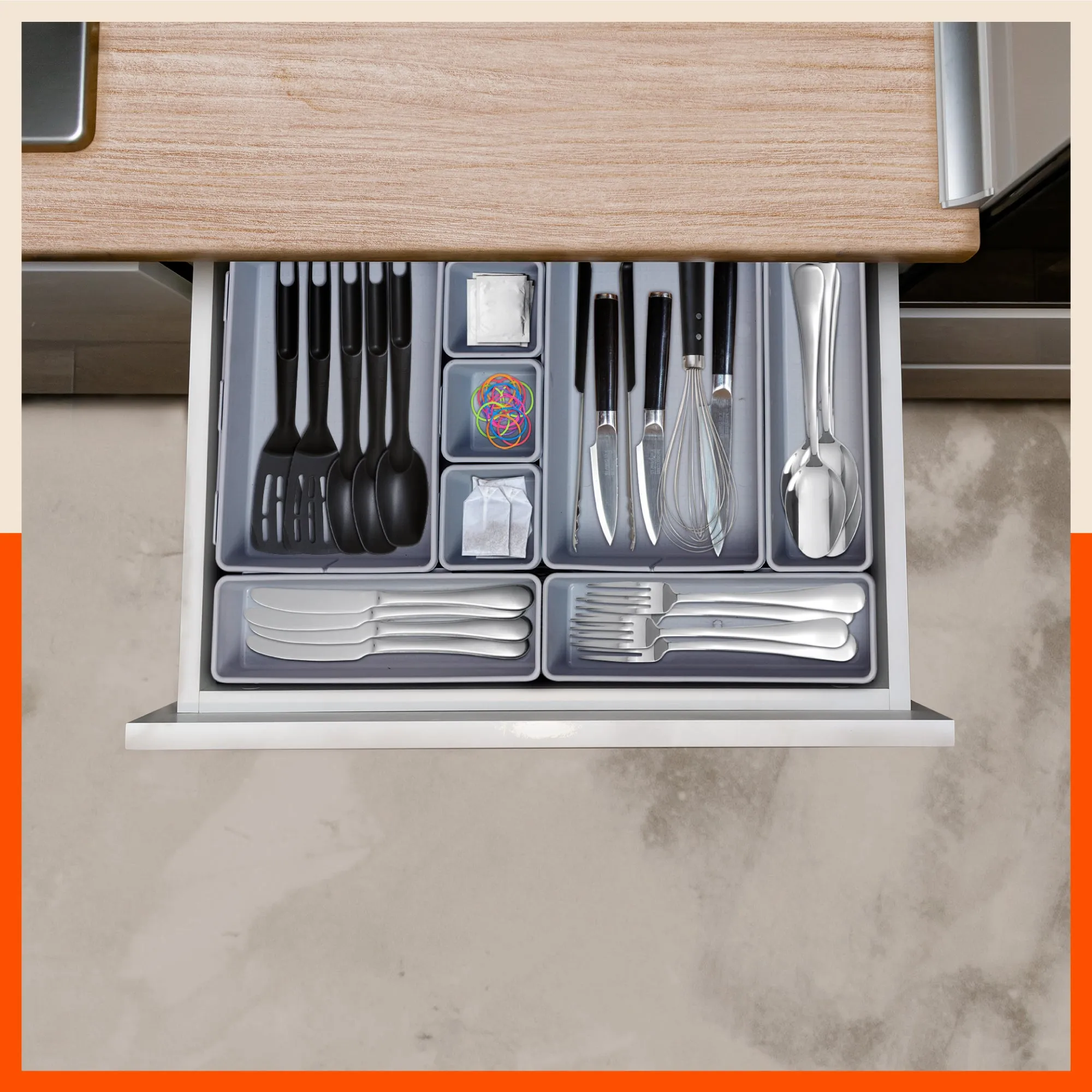 Stomo Vero Multipurpose Drawer Organizer for Home | Ash