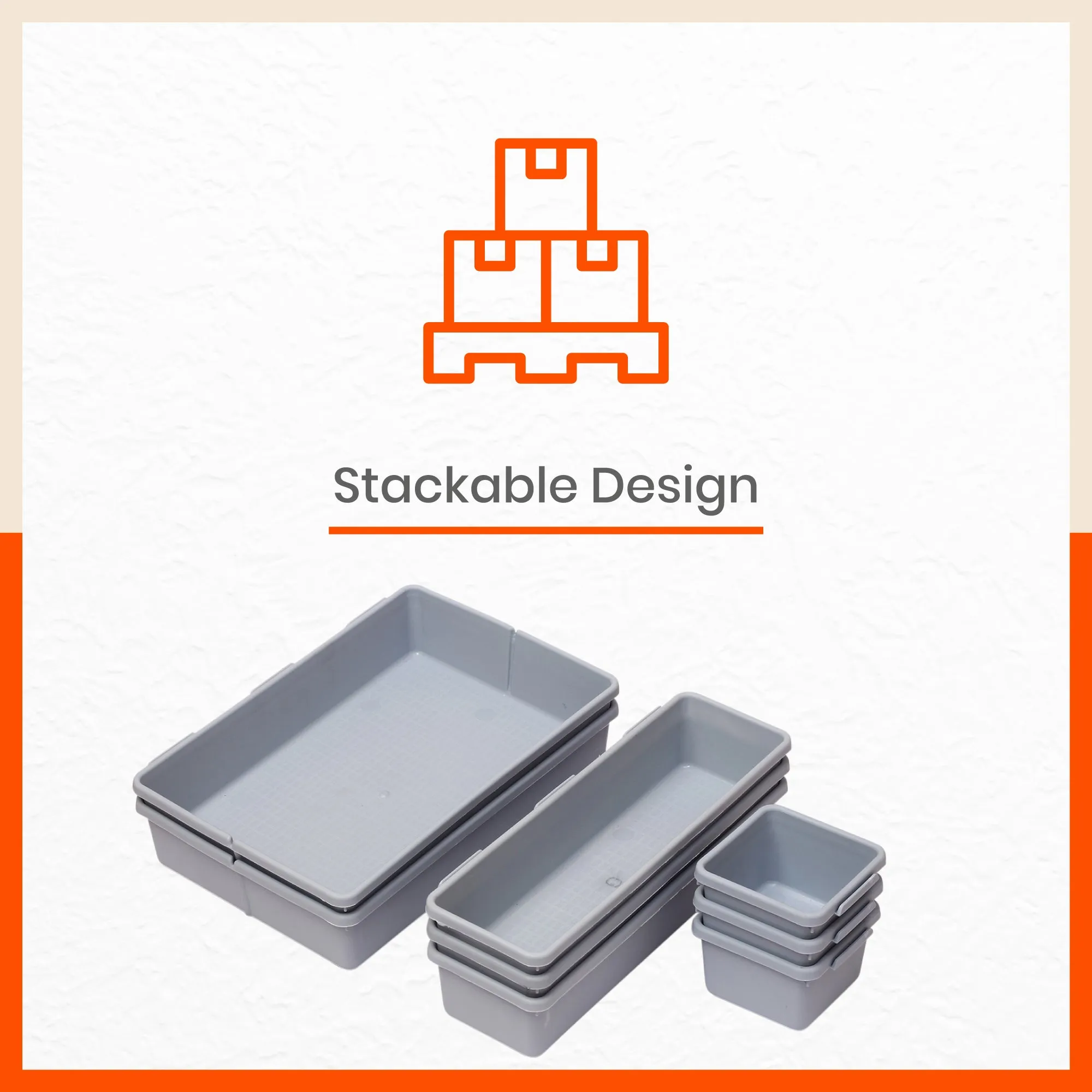 Stomo Vero Multipurpose Drawer Organizer for Home | Ash